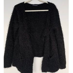 Brandy Melville Black Fuzzy Caitlyn Cardigan